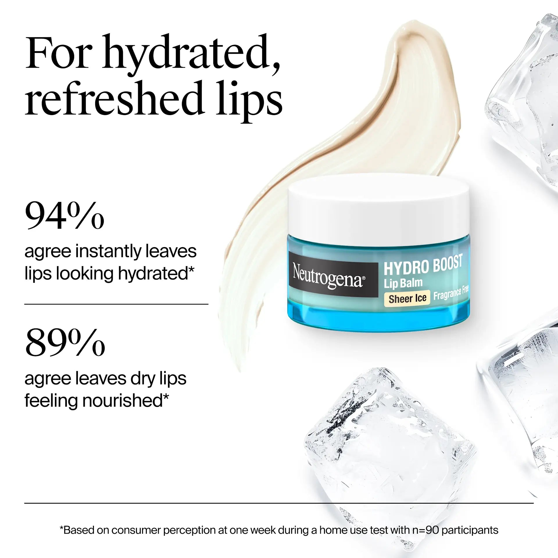 Neutrogena® Hydro Boost Hyaluronic Acid Lip Balm, Sheer Ice, Fragrance Free, 0.5 Oz