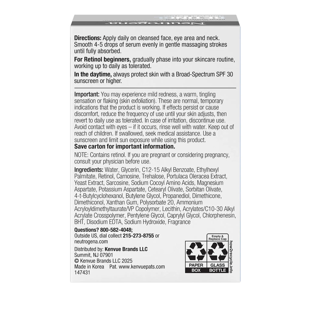 Neutrogena® Rapid Wrinkle Repair Retinol Renewal Serum, 1 Fl. Oz
