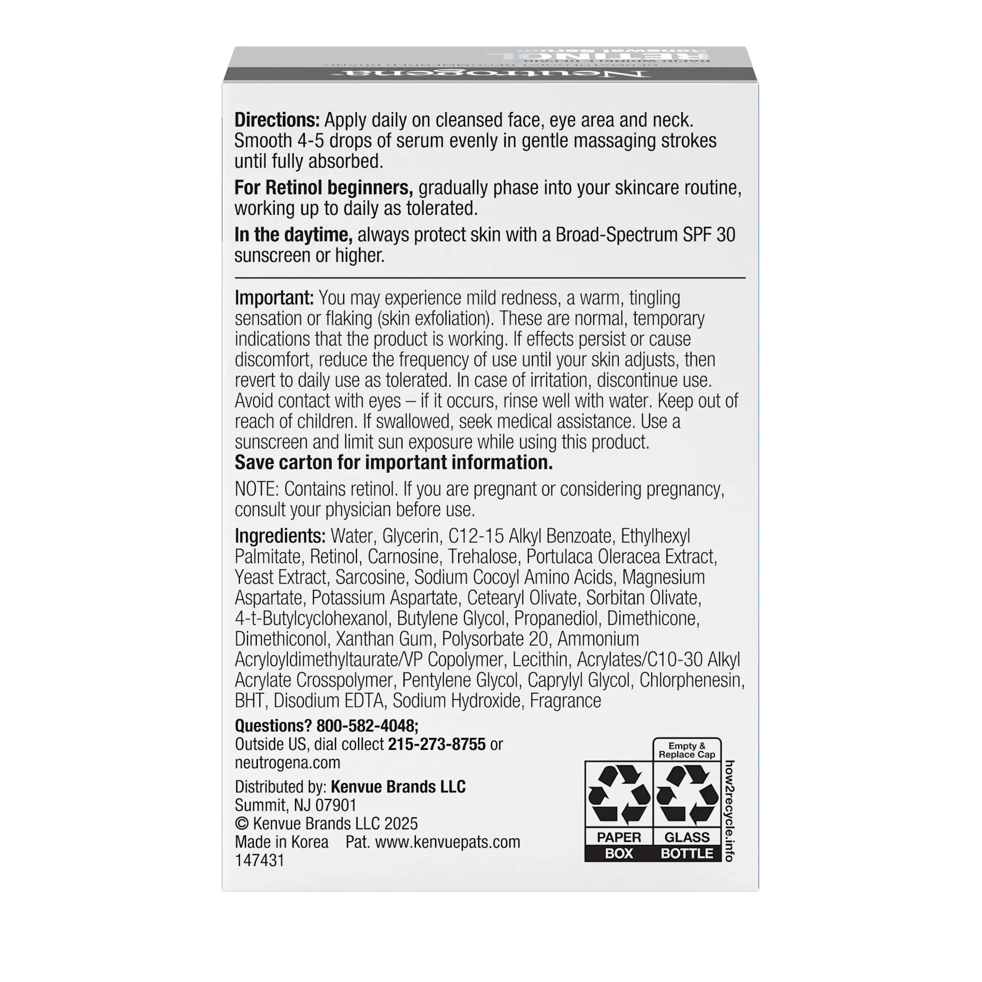 Neutrogena® Rapid Wrinkle Repair Retinol Renewal Serum, 1 Fl. Oz