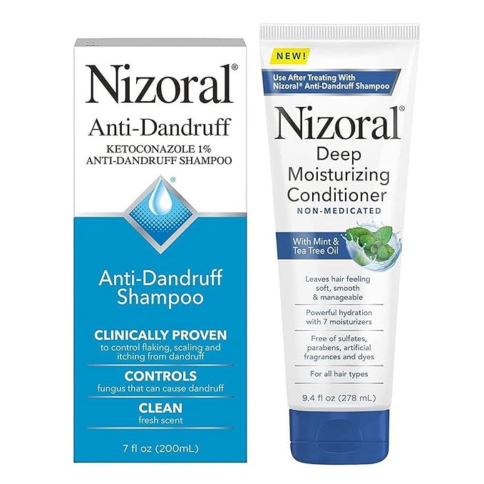 Nizoral Anti-Dandruff Shampoo, 7 Oz + Deep Moisturizing Conditioner, 9.4 Oz Bundle