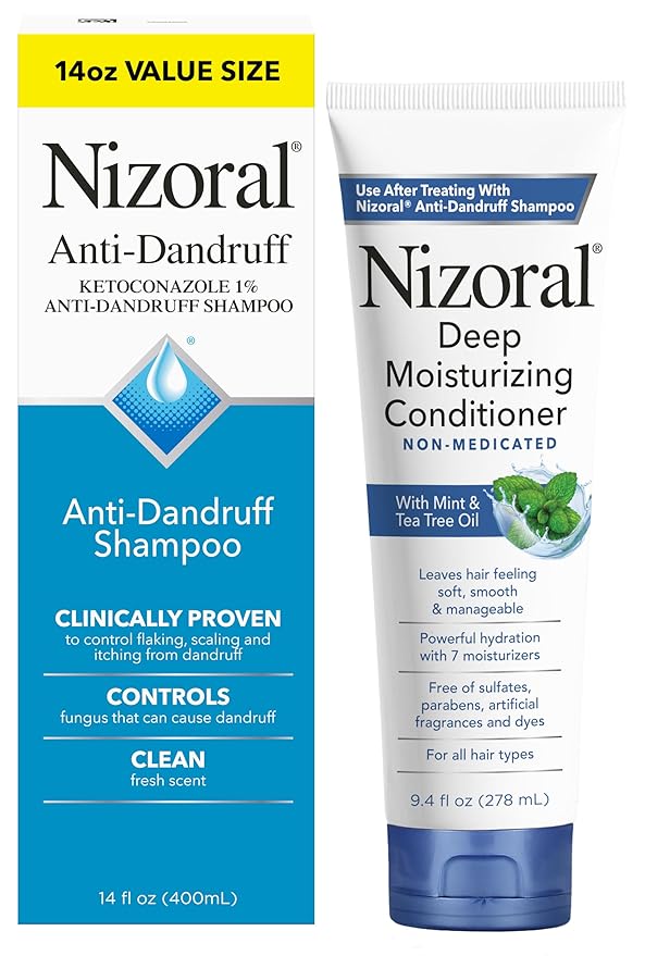 Nizoral Anti-Dandruff Shampoo, 14 Oz + Deep Moisturizing Conditioner, 9.4 Oz Bundle