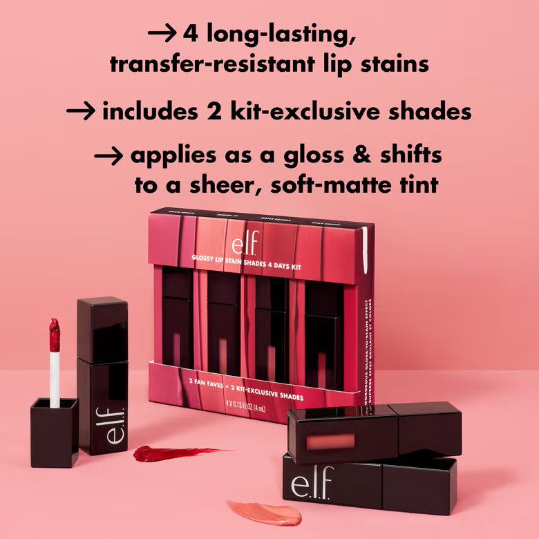 Glossy Lip Stain Shades 4 Days Kit