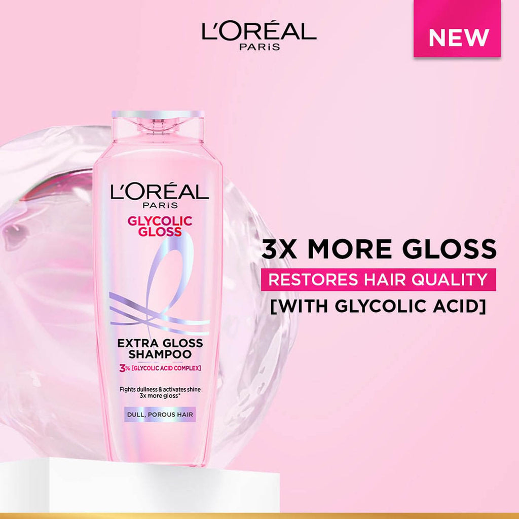 L'Oreal Paris Floral Glycolic Gloss Shine Sealing Conditioner, Powered By 4% Glycolic Acid, For Dull Hair, Smoothens Hair Fiber For 3X More Gloss, 175Millilitre
