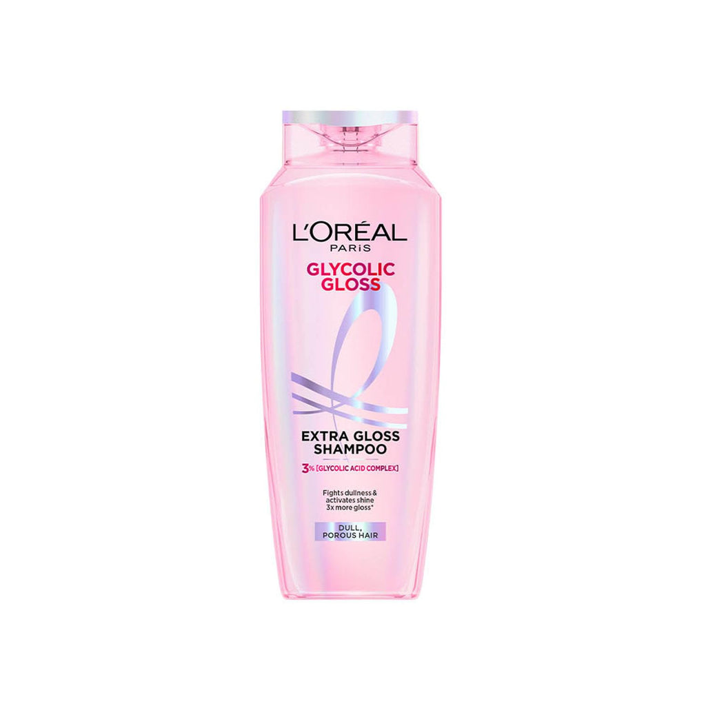 L'Oreal Paris Glycolic Gloss Shine Boosting Shampoo, Powered By 3% Glycolic Acid, For Dull Hair, Restores Hair Quality Gives 3X More Gloss, 200Ml