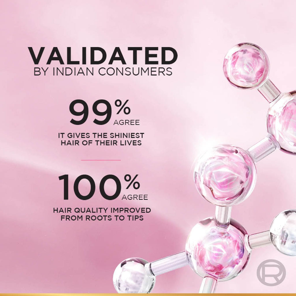 L'Oreal Paris Floral Glycolic Gloss Shine Sealing Conditioner, Powered By 4% Glycolic Acid, For Dull Hair, Smoothens Hair Fiber For 3X More Gloss, 175Millilitre