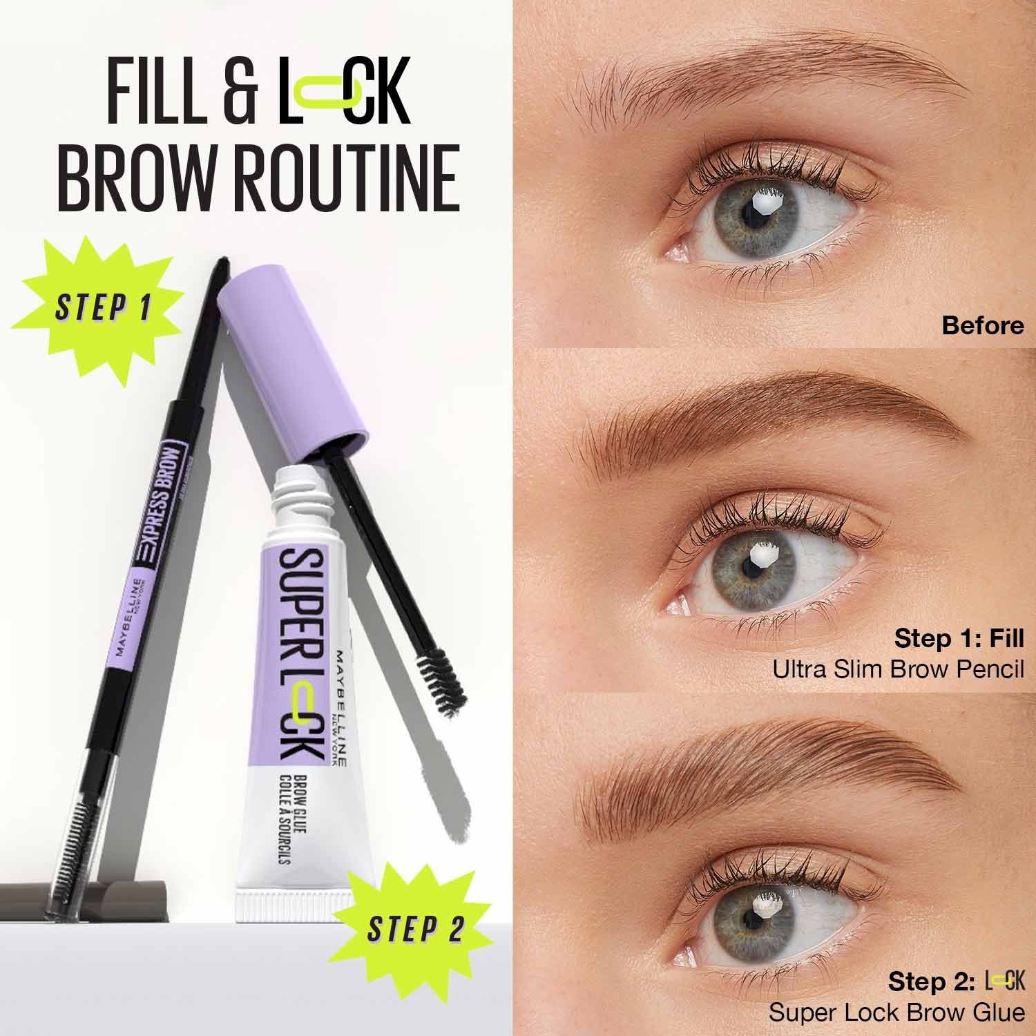 Super Lock™ Brow Glue Clear & Tinted Eyebrow Gel